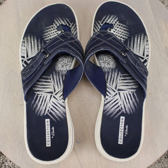 Clarks Sport Sandals Adjustable Outdoor Womens 9 Navy Blue Shoes - Picture 8 of 9
